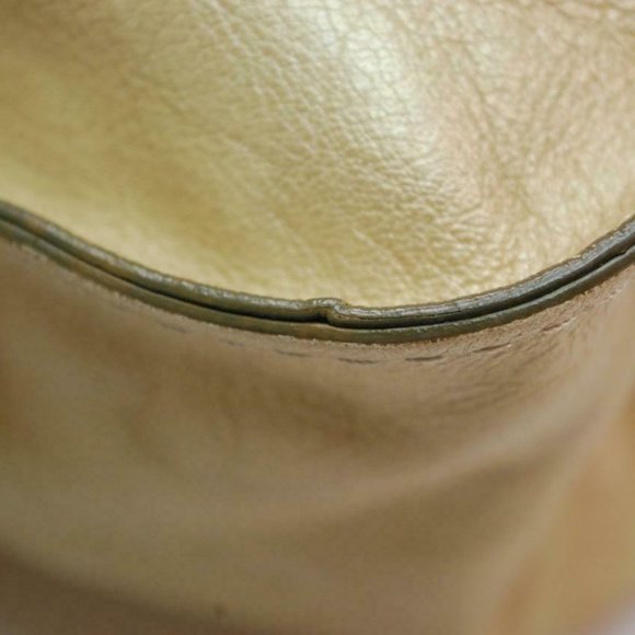 Auth Chloe Marcie Medium Shoulder Bag Leather Peal Gold - Picture 9 of 15